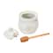 Hello Honey® 3.5" White Ceramic Honey Bee Pot & Wood Dipper